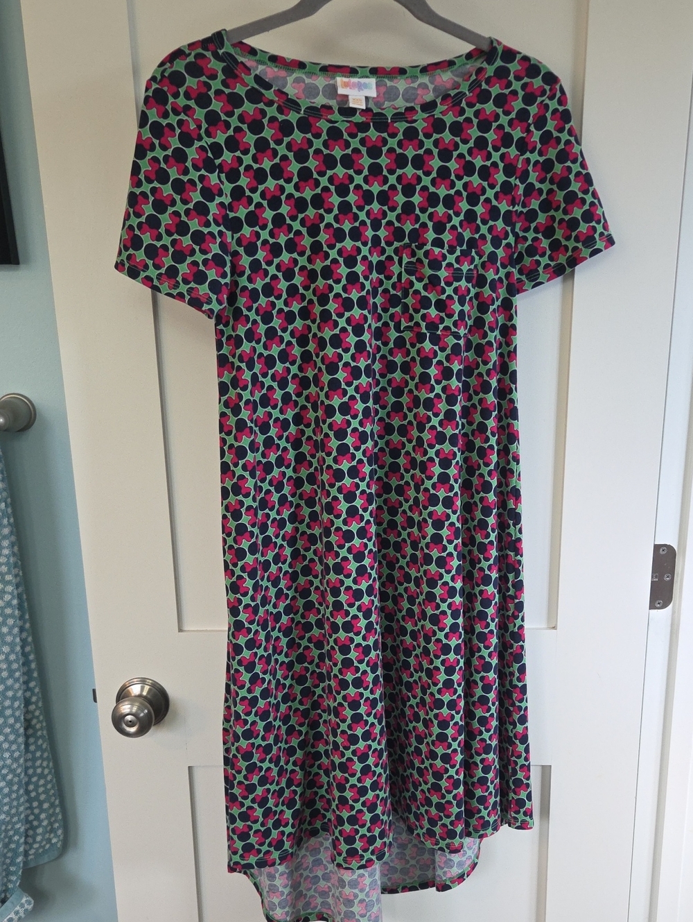 Minnie Mouse LuLaRoe High-Low A-Line Dress in Teal & Pink